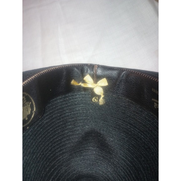 Stetson Wallersein Straw Vintage Fedora Blk Banded 6 5/8 - Picture 6 of 6